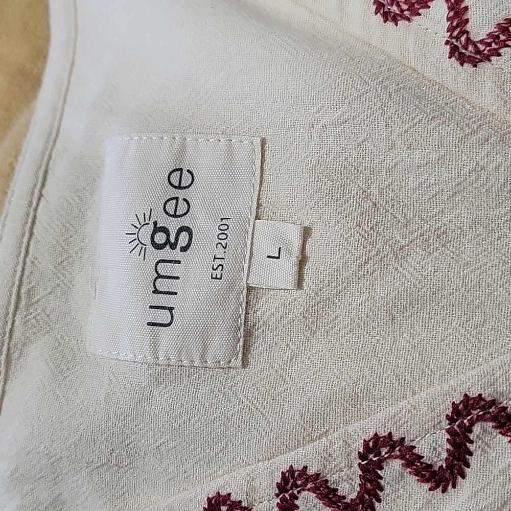 Umgee Cream & Coral Embroidered Midi Dress - Picture 2 of 6